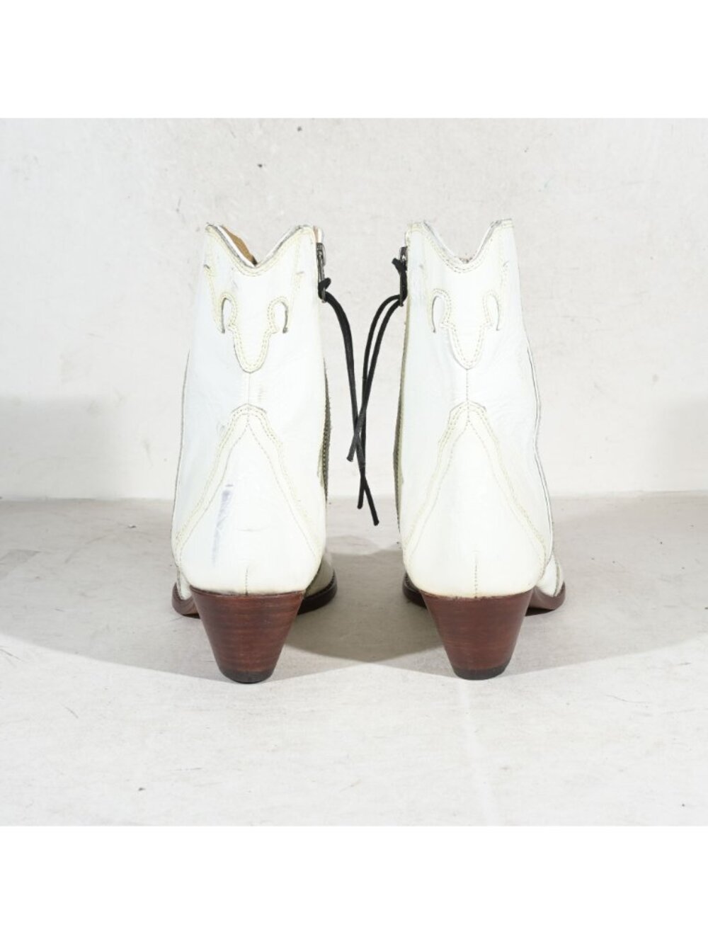 Free People White Leather Western Ankle Boots Womens 9.5 - Picture 4 of 8